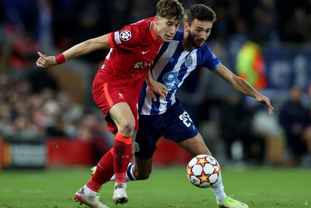 Kostas Tsimikas in action for Liverpool against Porto. Picture: Clive Brunskill/Getty Images