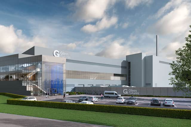 An image of what the completed Glass Futures facility could look like.  Image: Glass Futures 