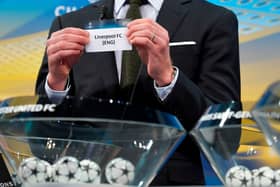 Liverpool are pulled out during a previous Champions League draw. Photo: FABRICE COFFRINI/AFP via Getty Images