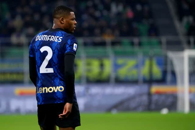 Denzel Dumfries in action for Inter Milan. Picture: Giuseppe Cottini/Getty Images