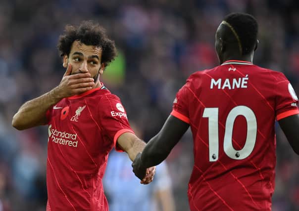 Liverpool duo Mo Salah and Sadio Mane. Picture: Shaun Botterill/Getty Images
