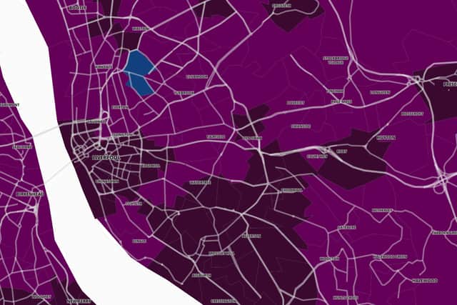 A map of COVID-19 hotspots in Liverpool. Image: Gov.uk