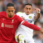 Liverpool Virgil van Dijk in action against Leeds. Picture: Laurence Griffiths/Getty Images