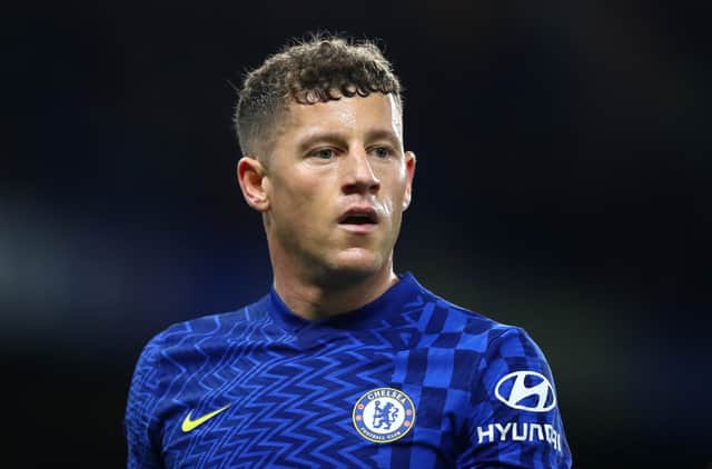 <p>Ross Barkley of Chelsea FC looks on during the Premier League match between Chelsea and Everton at Stamford Bridge on December 16, 2021</p>
