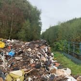Wango Lane before the fly-tipping was cleared away. Image: Network Rail