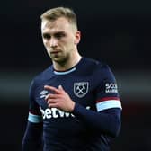 Jarrod Bowen of West Ham United looks on during the Premier League match between Arsenal and West Ham United at Emirates Stadium on December 15, 2021 in London, England.