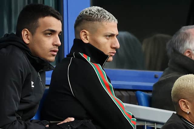 Richarlison looks on from the Everton stands. Picture: Chris Brunskill/ Getty Images 