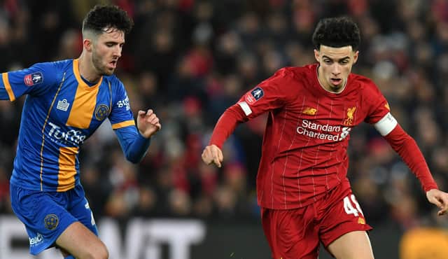 Curtis Jones in action for Liverpool against Shrewsbury during the FA Cup in the 2019-20 season. Picture: PAUL ELLIS/AFP via Getty Images