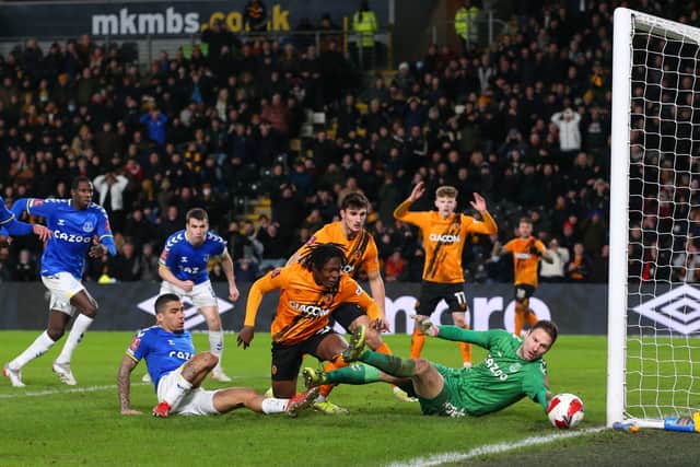 Asmir Begovic made a big save for Everton in stoppage-time against Hull. Picture: Alex Livesey/Getty Images
