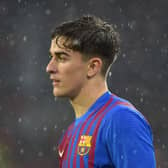Barcelona’s 17-year-old Spanish midfielder Gavi. Photo: CRISTINA QUICLER/AFP via Getty Images