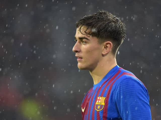 Barcelona’s 17-year-old Spanish midfielder Gavi. Photo: CRISTINA QUICLER/AFP via Getty Images