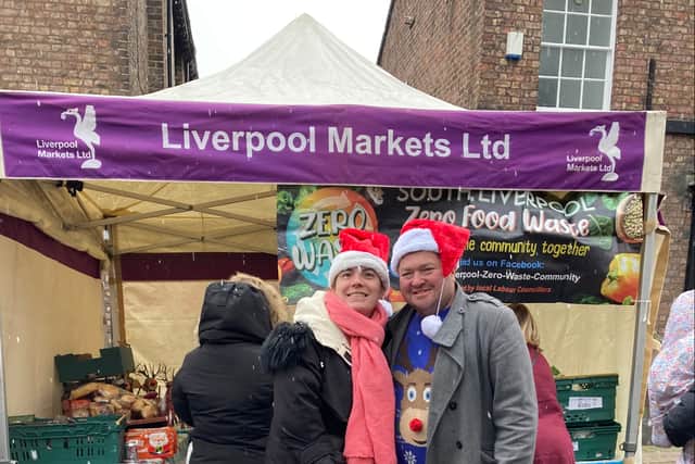 Kathryn and Dave Bowman promoting the project at Woolton Christmas market. Image: Kathryn Bowman 