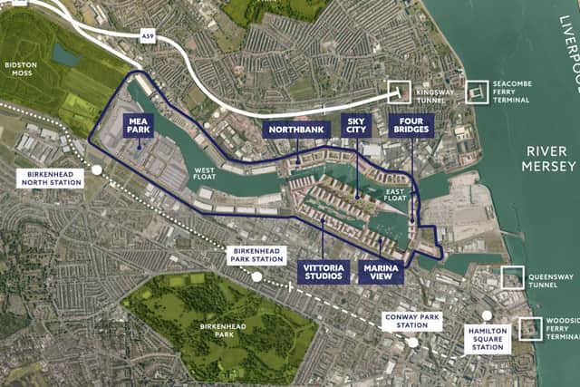 A map of the Wirral Waters project. Image: wirralwaters.co.uk