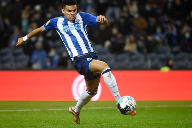 FC Porto’s Colombian midfielder Luis Diaz controls the ball during the Portuguese league football match between FC Porto and SC Braga at the Dragao stadium in Porto on December 12, 2021