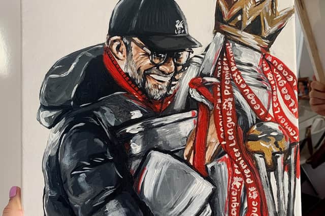 Liverpool manager Jurgen Klopp with his trophies won as Liverpool boss, but Abigail is hoping he will add to these this season. 