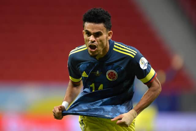 Luis Diaz in action for Colombia