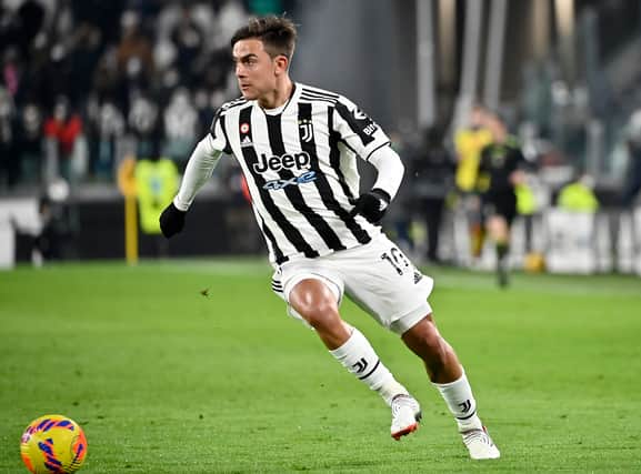 Paulo Dybala of Juventus in action during the Serie A match between Juventus and SSC Napoli at Allianz Stadium on January 06, 2022 in Turin, Italy