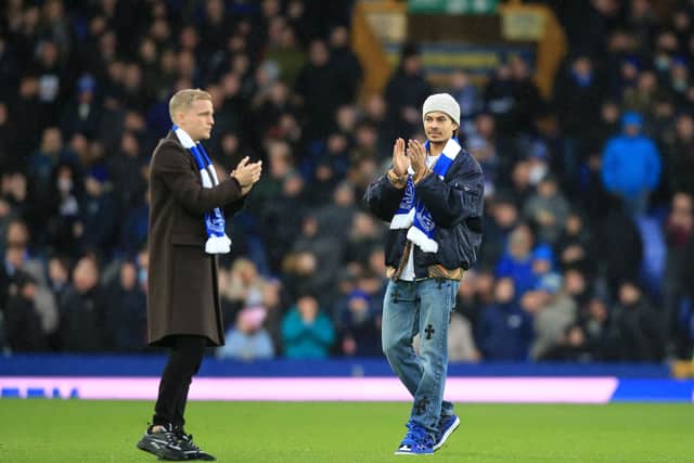 New Everton signings Donny van de Beek, left, and Dele Alli. Picture: LINDSEY PARNABY/AFP via Getty Images
