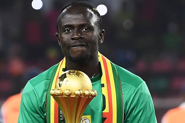 Senegal’s Sadio Mane with the AFCON trophy. Photo: CHARLY TRIBALLEAU/AFP via Getty Images