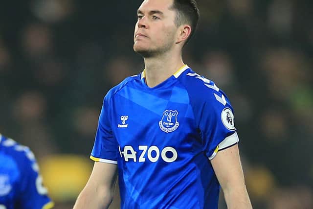 A dejected Michael Keane after Everton’s crushing 3-1 defeat at Newcastle.  