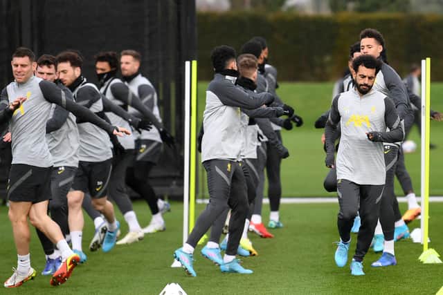 Liverpool training ahead of Inter Milan. Picture: PAUL ELLIS/AFP via Getty Images