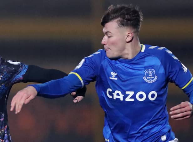 <p>Nathan Patterson in action for Everton under-23s against Tottenham. Picture: Lewis Storey/Getty Images</p>