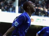 James Vaughan celebrates scoring for Everton. Picture: Christopher Lee/Getty Images