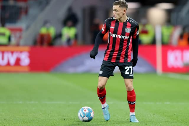 Florian Wirtz in action for Bayer Leverkusen. Picture: Christof Koepsel/Getty Images