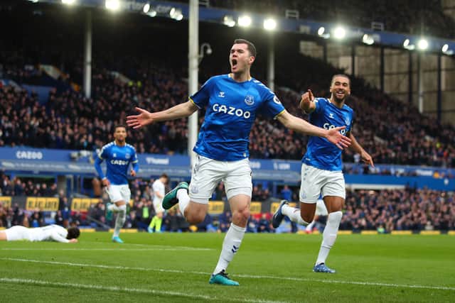 Michael Keane’s goal was the second in a dominant 3-0 home win over Leeds United