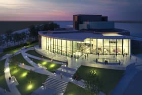 Artist impression of the new Brindley Theatre with integrated Runcorn Library.