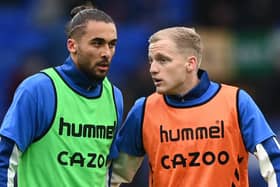 Everton duo Dominic Calvert-Lewin and Donny van de Beek. Picture: Gareth Copley/Getty Images