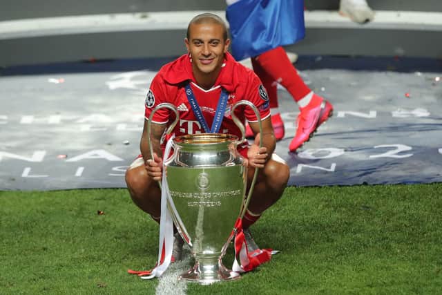 Thiago Alcantara won the Champions League with Bayern Munich in 2020. Picture: MIGUEL A. LOPES/POOL/AFP via Getty Images