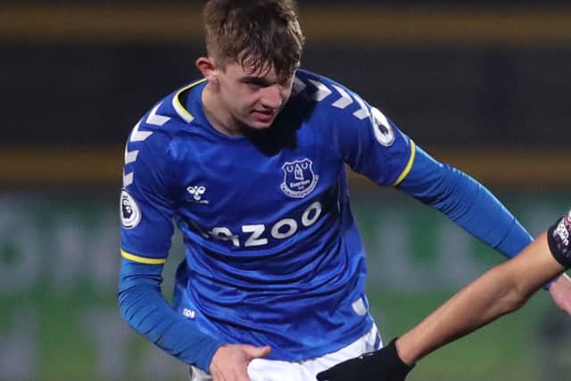 Everton youngster Isaac Price. Picture: Lewis Storey/Getty Images