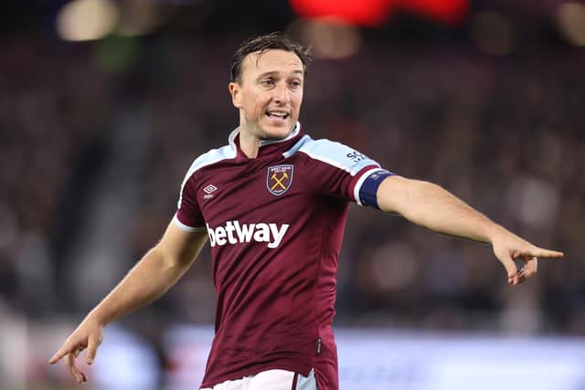 Mark Noble is doubtful for West Ham against Liverpool. Picture: Alex Pantling/Getty Images
