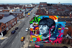 Mural of Ringo Starr by John Culshaw. Photo: Peter Byrne/PA Wire