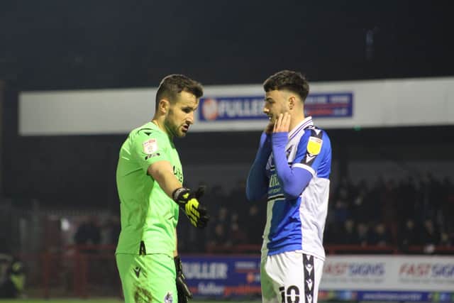 James Belshaw delivered another high quality display for Bristol Rovers between the sticks. (Image: Cory Pickford/Sussex World)