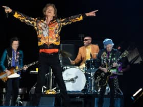 Ronnie Wood (L), singer Mick Jagger (2L), guitarist Keith Richards (R) and drummer Steve Jordan (2R) of The Rolling Stones. Photo: SUZANNE CORDEIRO/AFP via Getty Images
