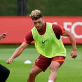 Divock Origi and Alex Oxlade-Chamberlain in Liverpool training. Picture: Nick Taylor/Liverpool FC/Liverpool FC via Getty Images