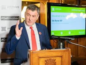 Ian Byrne gives a speech at the Patchwork Foundation ceremony. Image: Patchwork Foundation