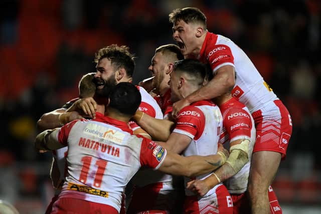<p>St Helens are coming to town. Photo: Gareth Copley/Getty Images</p>
