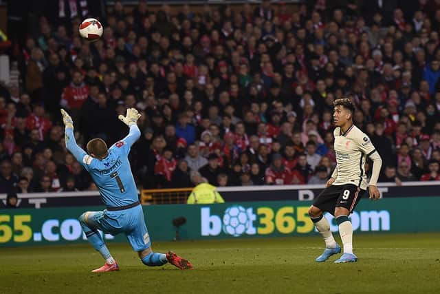 Roberto Firmino spurned a big chance for Liverpool against Nottingham Forest. Picture:  John Powell/Liverpool FC via Getty Images