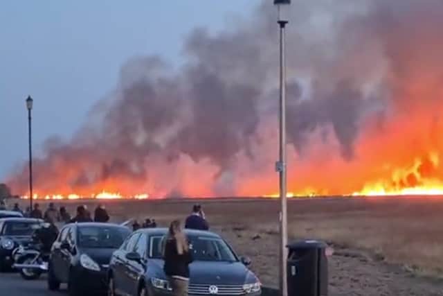 The Wirral wildfire at Parkgate. Image: @ilovetolift13/twitter