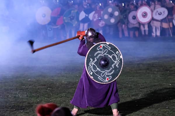A re-enactment of a viking battle.