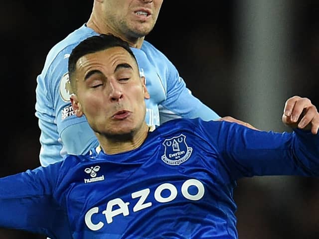 Anwar El Ghazi has played just twice for Everton since arriving from Aston Villa in January. Picture: OLI SCARFF/AFP via Getty Images