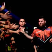 Michael ‘Bully Boy’ Smith of England walks out before he competes against Michael ‘Mighty Mike’ van Gerwen of Netherlands. Photo: Dean Mouhtaropoulos/Getty Images