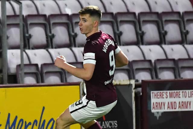 Ben Woodburn playing for Hearts. Picture: ANDY BUCHANAN/AFP via Getty Images