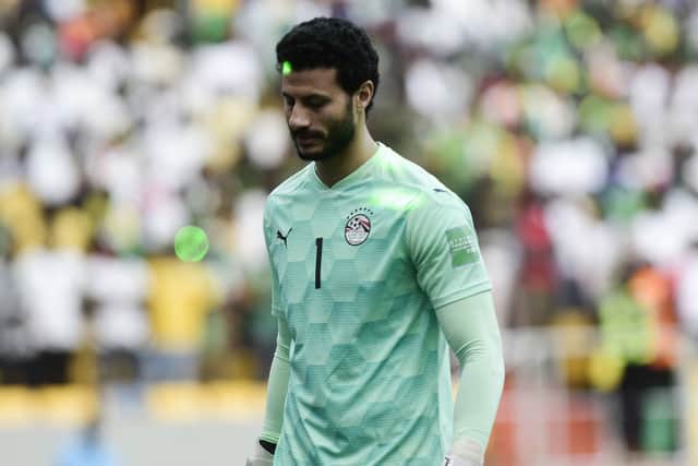 Egyptian goalkeeper Mohamed El Shenawy was under a constant barrage of laser pointers during the game. 