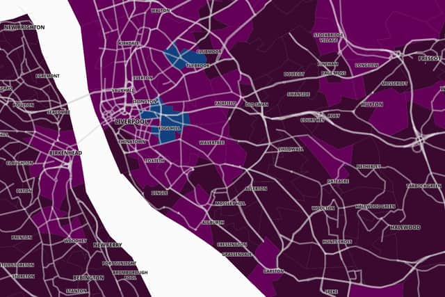 Map of COVID spread in Liverpool, up to March 25. Image: Gov.uk