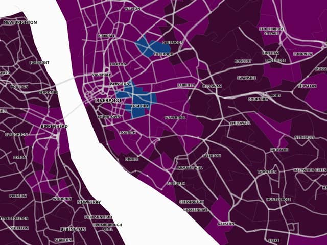 Map of COVID spread in Liverpool, up to March 25. Image: Gov.uk