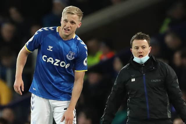 Donny van de Beek was due to start at West Ham but injured his thigh in the warm up.  